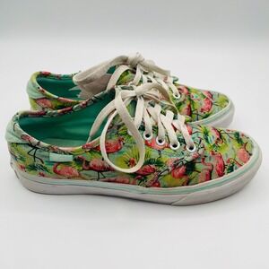 Vans Authentic Lo Pro Flamingo Tropical Print Mint Green Sneakers Womens 7